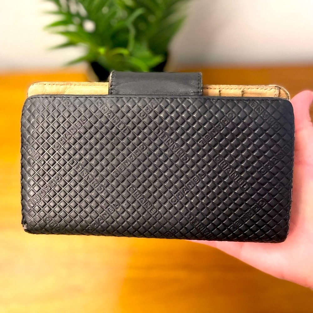 COPY - CHANEL Lambskin Diamond Quilted Black Large Wallet 💯 AUTHENTIC - Picture 6 of 16